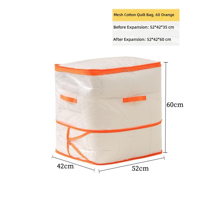 Large Capacity Mesh Storage Bag For Clothes Blankets Down Jackets Cotton Quilts Moisture Proof Dust Proof Organizing Bag