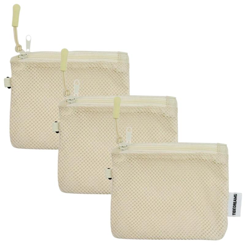 Mesh Travel Makeup Bag for Women Portable Mini Cosmetic Pouch Double Layer Zipper Multi-purpose Coin Purse Credit Card Holder