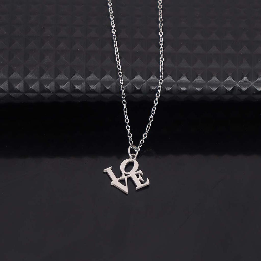 Versatile Stainless Steel English Letter Pendant Necklace - Fashionable Clavicle Chain for Festivals and Gifts