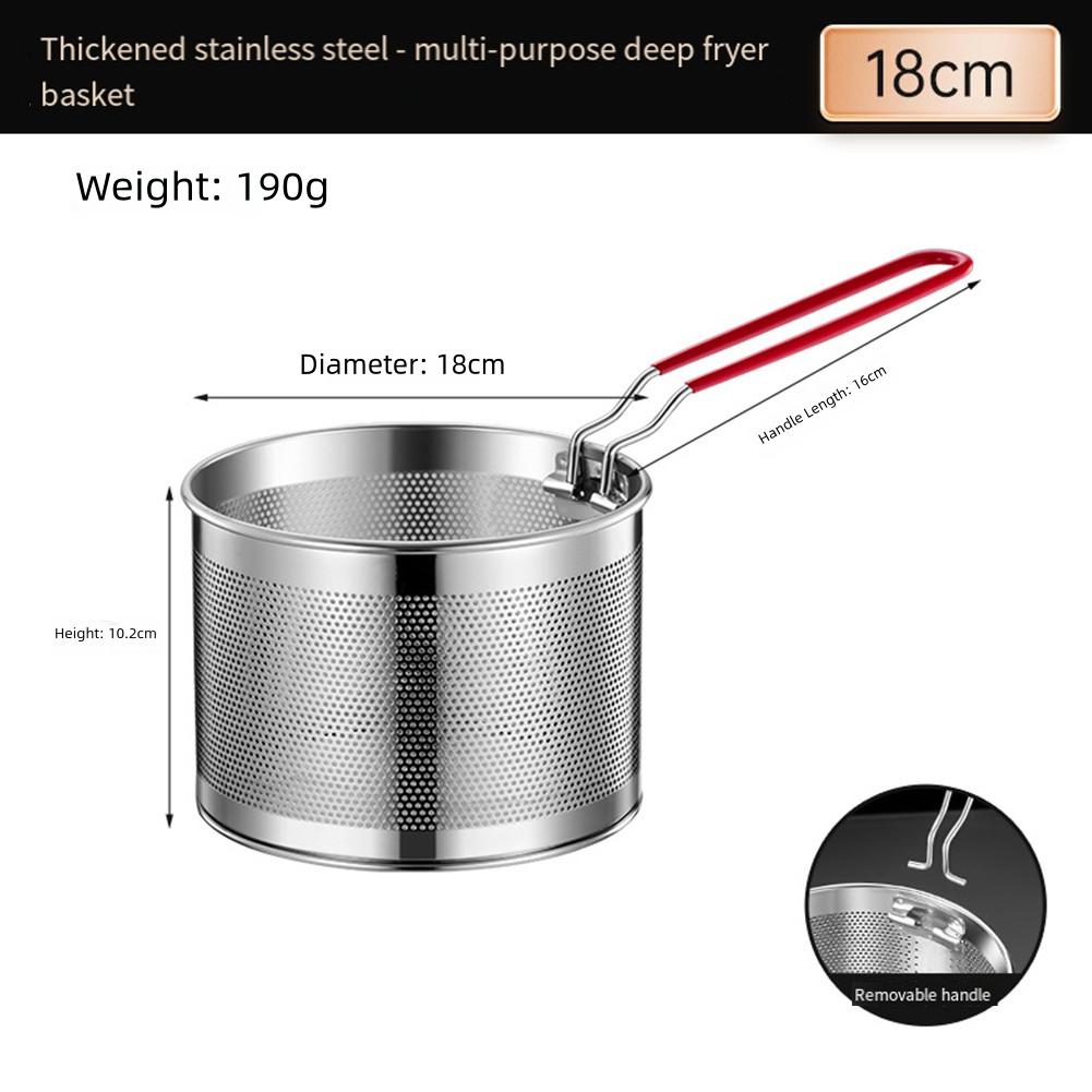 Efficient Cooking Utensil For Pasta Gadget Pasta Strainer Strainer Basket Removable Handle Stainless Steel Mesh