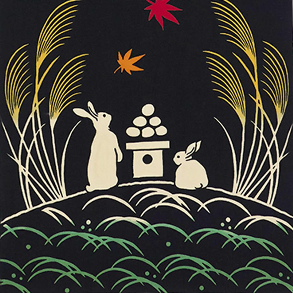 Miyamoto Handtuch Miyamoto Kenema Tenugui Hand Herbstblätter Ernte 35 x 90 Hergestellt in Japan Chū-gefärbtes Handtuch, Mond, ca.. cm,