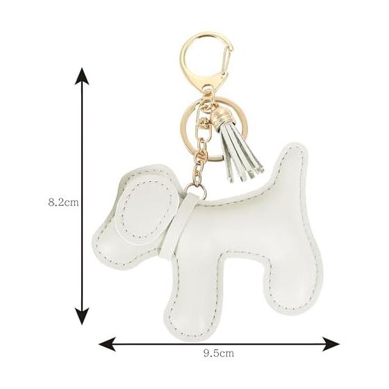 [tonecraft] Dog Keychain Simple Traditional Dog Bag Charm Popular Stylish Cute Dog PU Leather Squishy