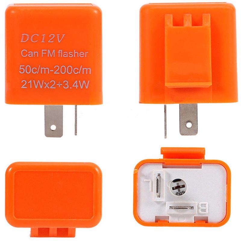 Orange 2 Pins Flasher Relay Fix DC 12V Speed Adjustable Turn Signal Indicator Resistor Orange 2 Pins Flasher Relay Fix DC 12V Speed Adjustable Turn Signal Indicator Resistor