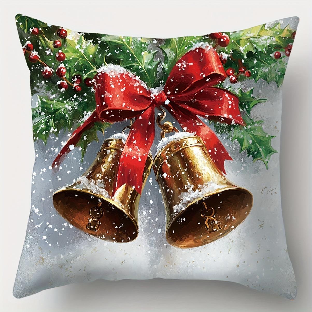 

Домашній декор Санта, Дзвіночки та Різдвяний декор Наволочки з візерунком Наволочка для подушки Підходить для дивана Спальні Автомобіля Наволочка для подушки 16x16Inch