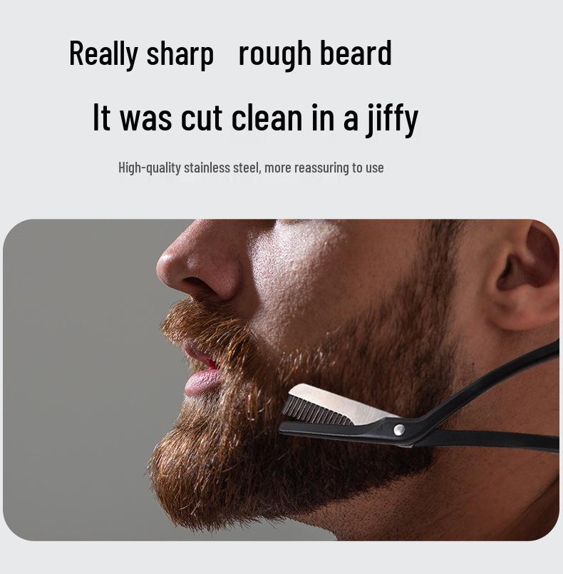 Men's Stainless Steel Grooming Set: Beard, Eyebrow & Nose Hair Trimmer with Mirror & Storage Box