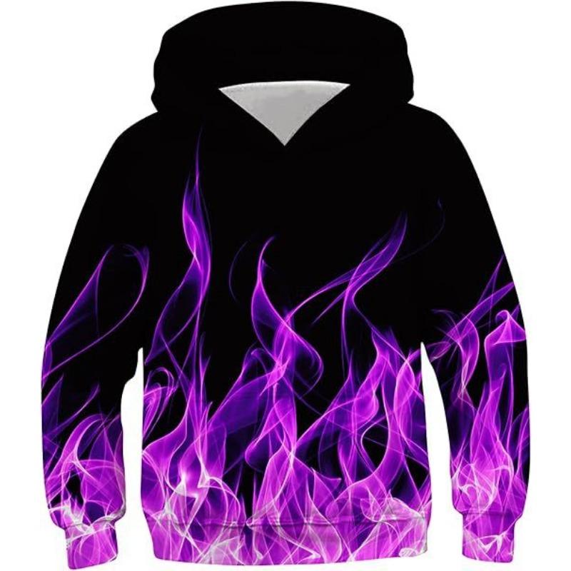 Podzimní Barevný Kreativní Vzor 3D Tištěné Mikiny Módní Ležérní Sportovní Dlouhý Rukáv Dětské Chlapecké Mikiny s Kapucí