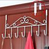 Over The Door Hook Rack Detachable 7 Hooks Door Hanger Organizer for Towels Handbags Coats White