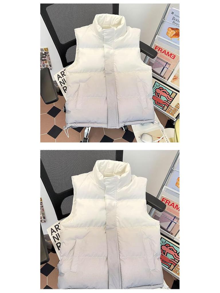 Unisex Gradient Stand Collar Winter Vest - Fashionable, Casual, and Versatile Outerwear