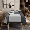 White Gray Contrasting Geometric Splicing Tablecloth Non-slip Table Linen Table Cover Party