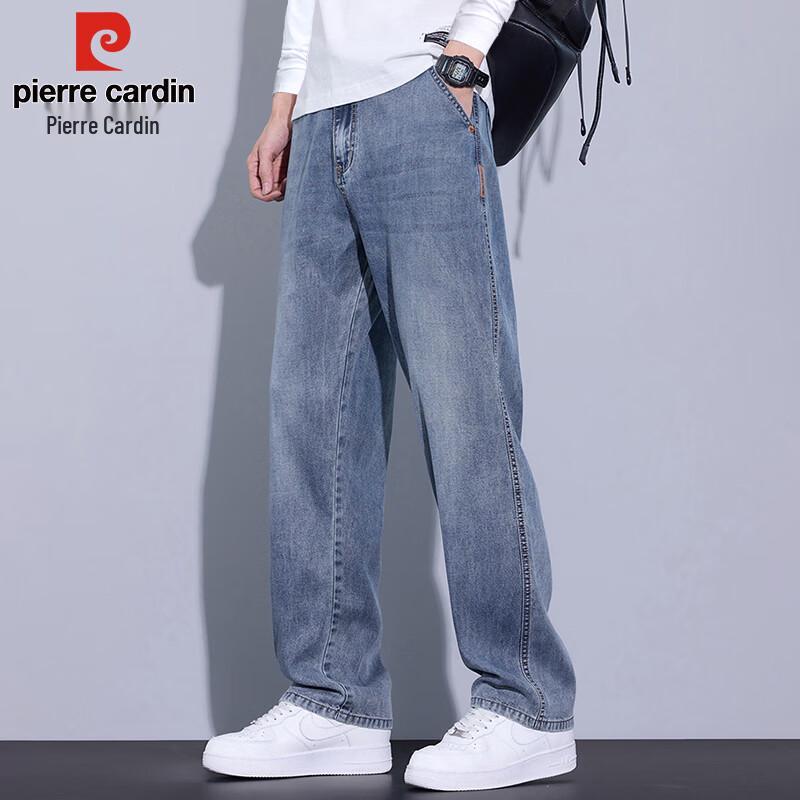 Pierre Cardin Herren Retro Loose Fit Tencel Straight-Leg Jeans