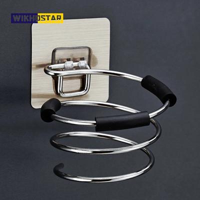 WIKHOSTAR Stainless Steel Hair Dryer Holder Bathroom Organizer Hair Dryer Organizer Wall Mounted Storage Shelf Hair Dryer Stand