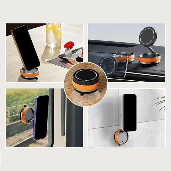 White Car Phone Holder with Suction Cup - Made of Plastic, Zinc Alloy, and Silicone Other