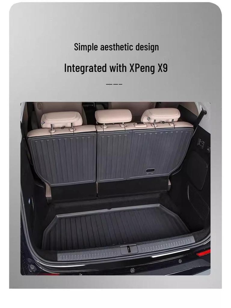 XPeng X9 TPE Trunk Mat: Eco-friendly, Waterproof, Wear-resistant Car Interior Accessory.