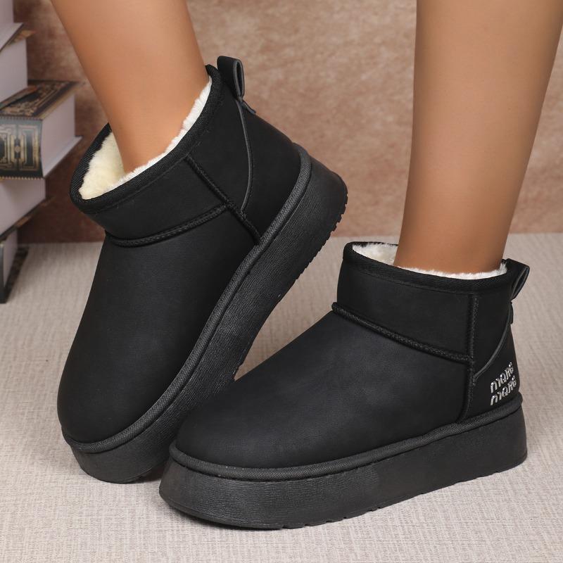 New winter warm snow cotton shoes low-top snow boots with wool inside warm thick-soled comfortable boots