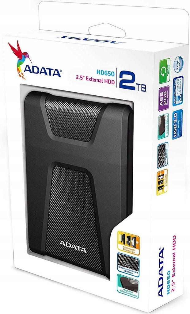 ADATA DISK HD650 2TB 2.5 USB3.1 BLACK