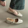 Fashion Temperament Buckle Square Head Thick Heel Single Shoes Women's Summer Niche French Skirt High Heel Mary Jane Shoes