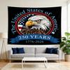 1pc 250th US Declaration of Independence Anniversary Flag Canvas Header with 2 Grommets Durable Premium Material