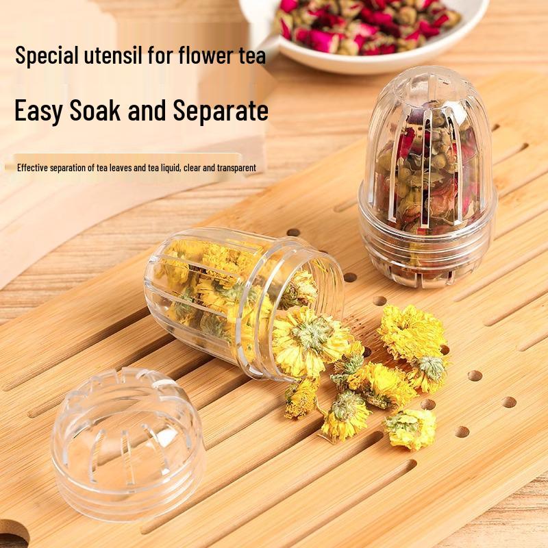 Flower Tea Infuser Ball and Strainer with Insulated Portable Cup