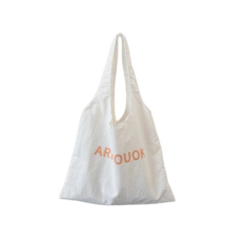 New Niche Letter Printed Shoulder Bag Large Capacity Design Versatile Cloth Bag Women's Canvas Bag Shopping Bag