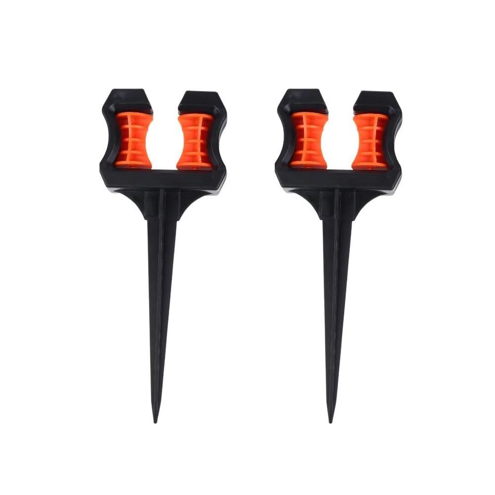 2Pcs Anti-Kink Garden Hose Guide Stake Ground Spike Hose Guide Spike Lawn Yard Farm чёрный