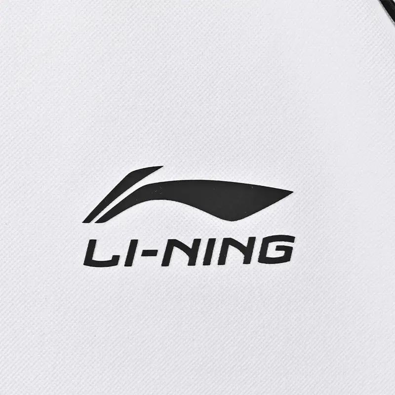 Li-Ning Quick-Dry Solid Color Breathable Polo Shirt Casual Sports Set Unisex Sports Set White Black YPLV051-1+YAPV001-1