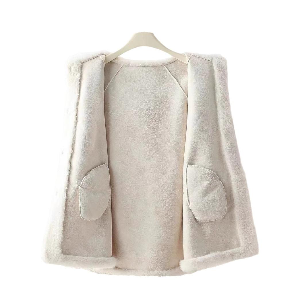 Fur-like One-piece Fur Coat for Women Imitation Mink Hooded Young Mid-length Outerwear