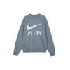 Nike Air Letter Logo Crew Neck Casual Fleece Lined Loose Fit Long Sleeved Sweatshirt Men's Gray FB7204-065
