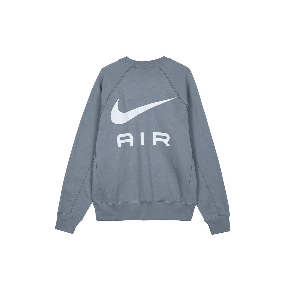 Nike Air Letter Logo Crew Neck Casual Fleece Lined Loose Fit Long Sleeved Sweatshirt Men's Gray FB7204-065