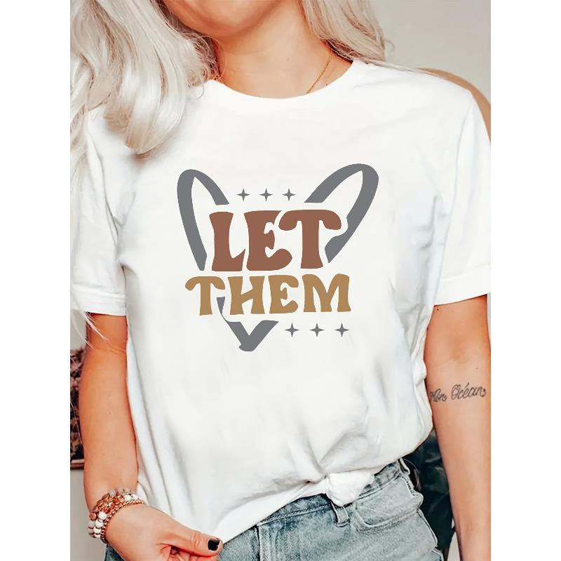 

European Size LET THEM LOVE Home, Leisure, Fashion, Versatile, Commuting, S, Versatile, Comfortable S Heavyweight Pure T-shirt S белый