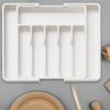Adjustable Flatware Tableware Organizer with Dividers Utensil Holder Plastic Storage Tray for Spoons Forks Knives