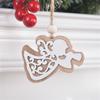 Love Snowflake Christmas Tree Ornament Wooden Hanging Pendants Christmas Decoration Kids Gifts