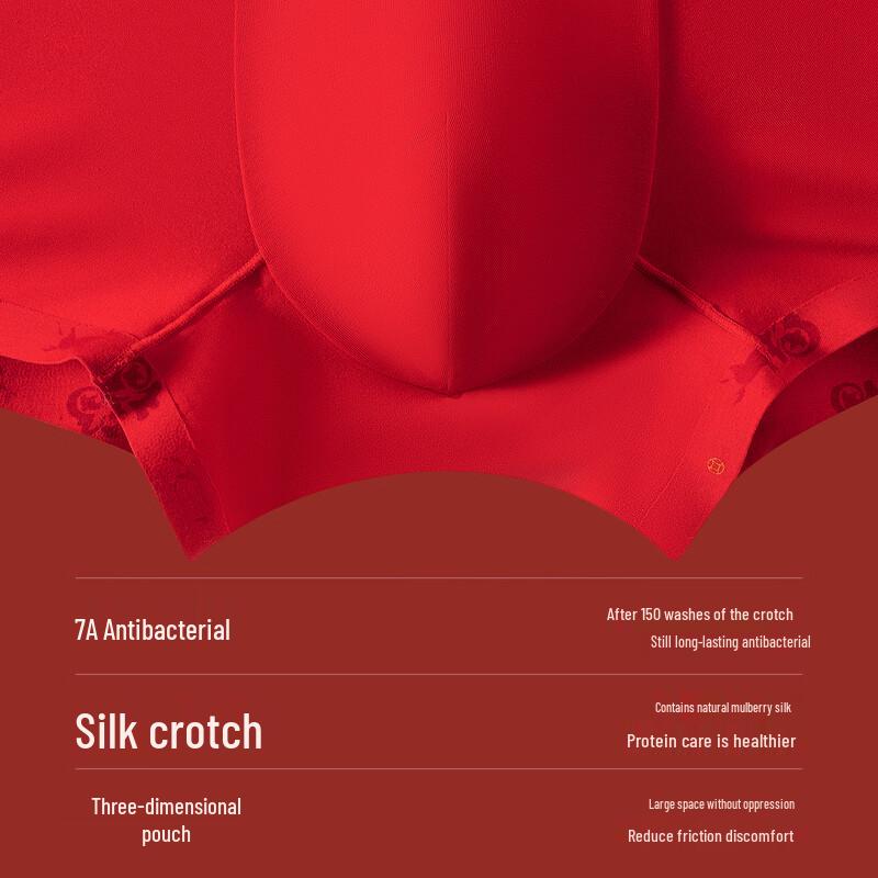 Songshan Cotton Men's Lucky Red Modal Boxer Briefs