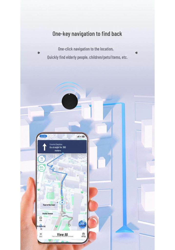 Dubbelsystem GPS-spårare: Anti-förlorad enhet för husdjur, sport, nycklar och bagage