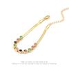 18K Gold-Colored Zircon Necklace & Bracelet Set: Stylish Clavicle Chain and Trendy Design for Women