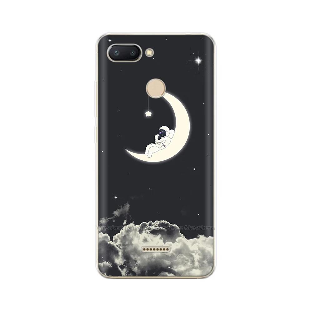 For Redmi 6 Phone Cover Transparent Silicone TPU Protective Cats Flower Print Covers Case For Xiaomi Redmi 6 6A Redmi6 Funda