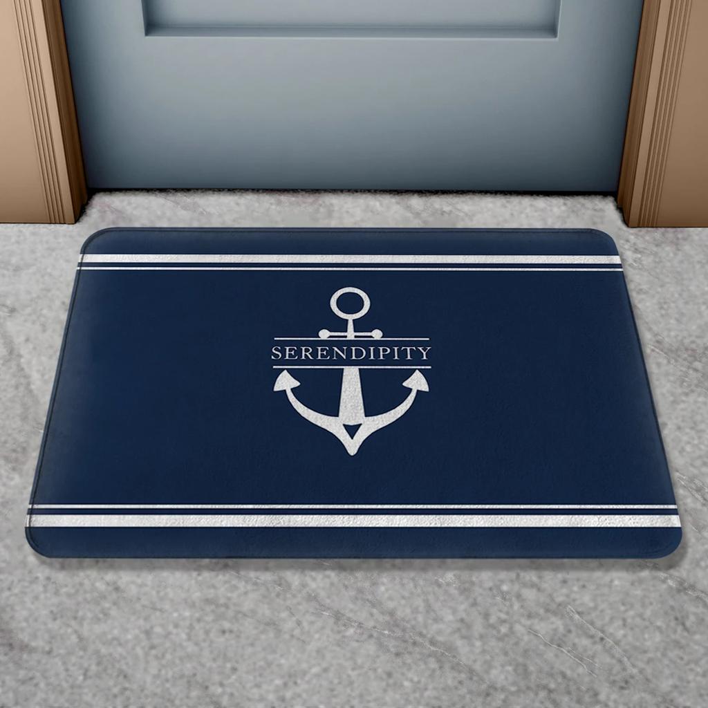 VIKAMA Personalized Boat Name Welcome Mat, Non-Slip Bathroom And Door Mat, Ideal For Nautical-Themed Home Decor, Unique Gift