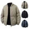 Winter Men'S Large Pocket Solid Color Zipper Jacket Sports And Leisure Baseball Collar Thick And Warm Cotton Jacket