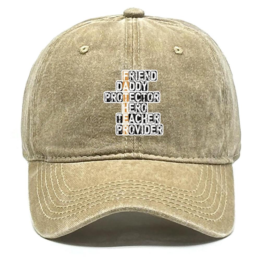 FATHER" Print Adjustable Baseball Cap, Father's Day Flat Cap Leisure Hip Hop Sun Protective Adjustable Strap Snapback Baseball Hat
