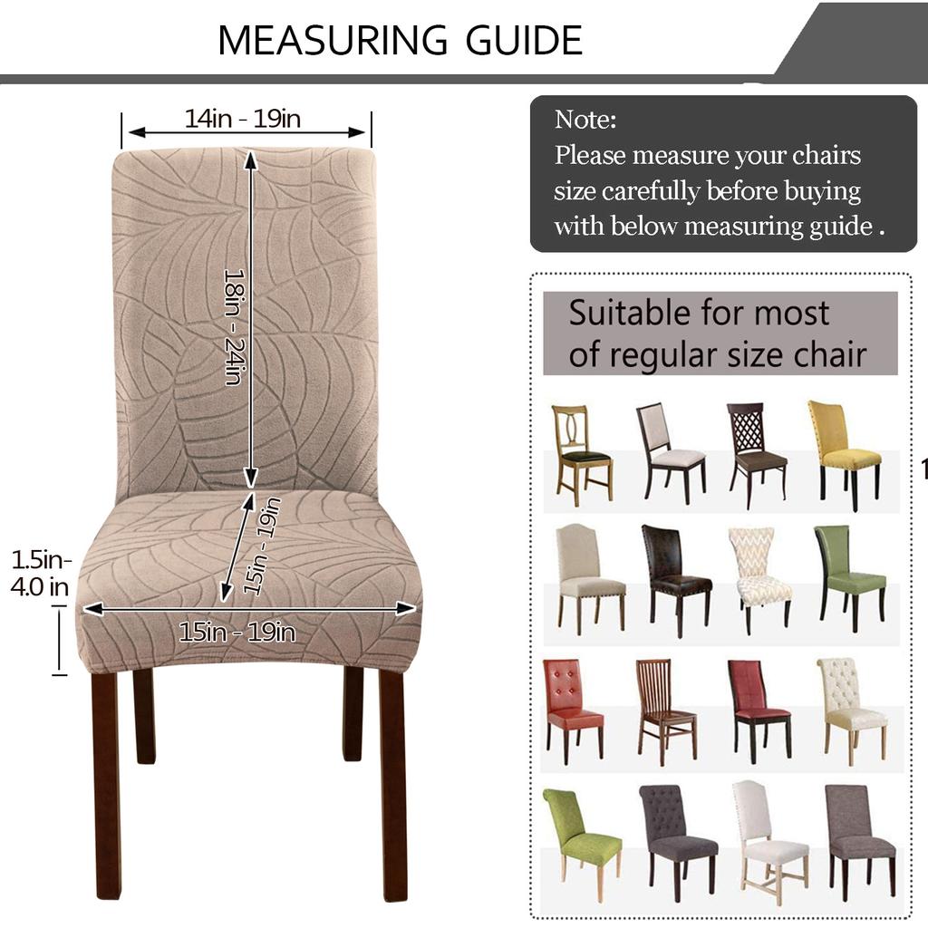 1/5PCS Leaf Jacquard Middle Back Chair Cover for Leisure Home Regular Chair Cover Dustproof and Anti Staining Home Chair Cover