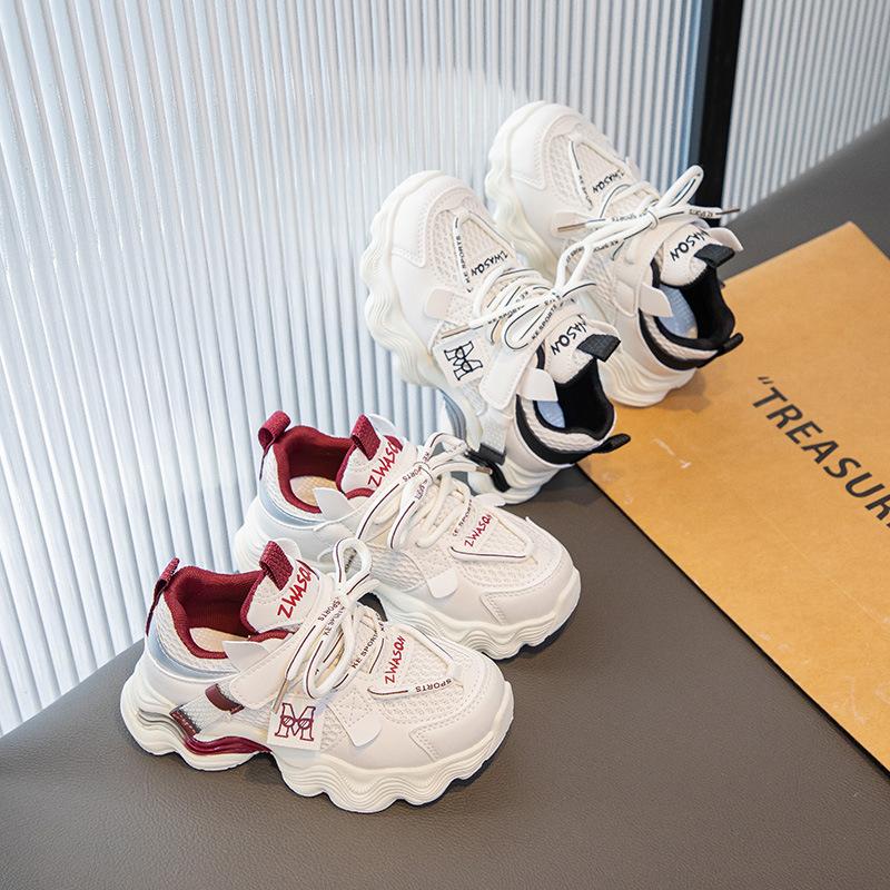 Girls' sneakers 2025 spring and autumn new breathable mesh children's running shoes medium and old girls' dad shoes