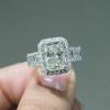 Wedding Band Shining Square Rhinestone Hypoallergenic Geometric Western Style Decorate Accessory Inlay Zircon Wide
