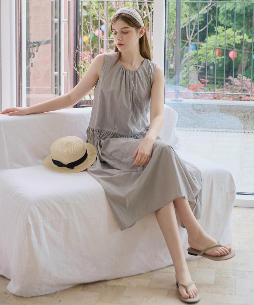 LUSIDA Mood Shirred Sleeveless Dress_2 Colors
