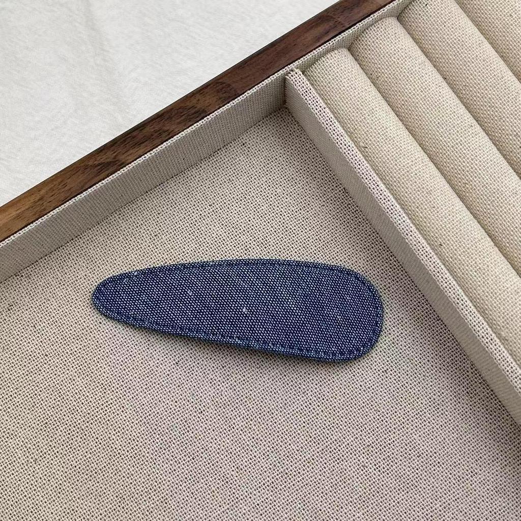 Korėjietiško stiliaus džinsinio mėlynumo kirpčiukų plaukų segtukas - Paprastas geometrinis audinio plaukų segtukas mergaitėms