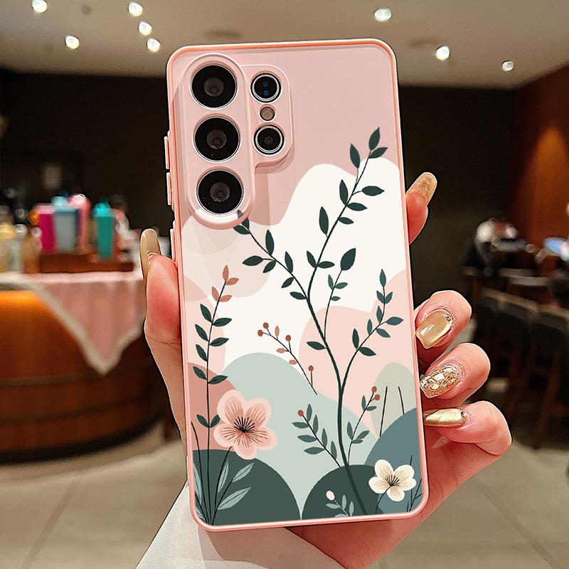 INS Watercolor Flower Magnetic Case For Samsung S26 Ultra S25 Edge S24 FE S23 S22 Plus A54 A15 A35 A55 A16 A36 A56 A17 A37 A57 5G Matte Cover