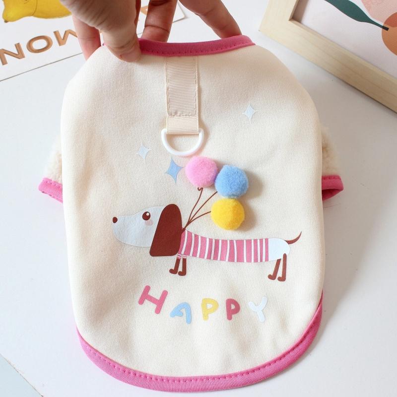 Luxury Cute Dog Clothes Autumn Dog Hoodies Warm Pet Sweater Soft Puppy Pullovers Cartoon Print Cat Vest Pet Shirt Poodle Apparel
