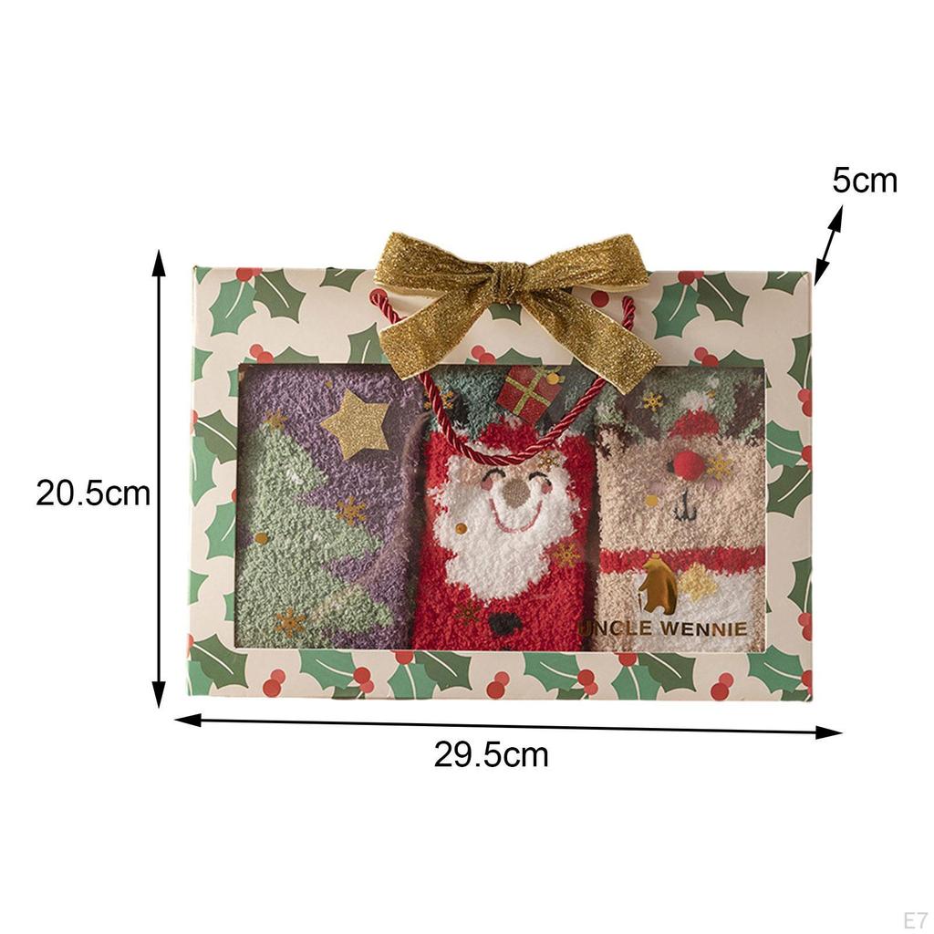 3 Paar Weihnachtssocken für Erwachsene, warm, winterlich, kuschelig, flauschig