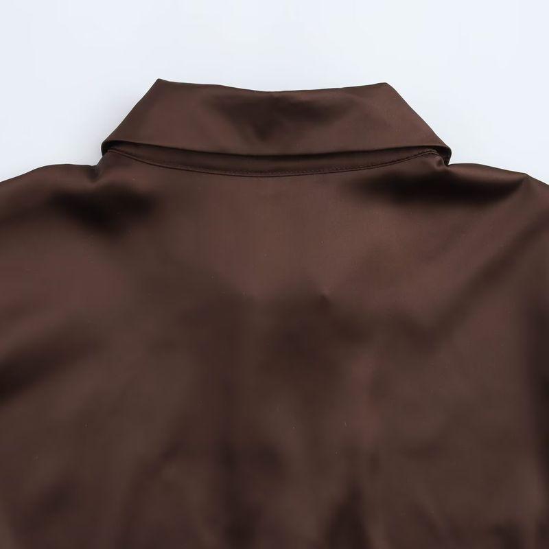 Kaslead New Arrival Women's Fashion Style Fashion Minimalist Silk Satin Textured Shirt 2074580