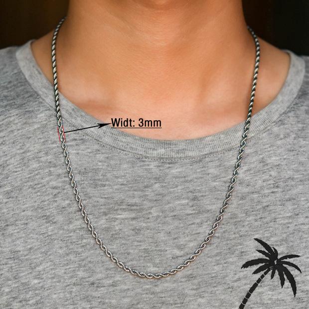 2/3/4/5/6mm Breite gedrehte Seilkette Halskette Edelstahl Choker für Damen Herren Metall Schmuckzubehör 5 Farben 16 bis 30 Zoll