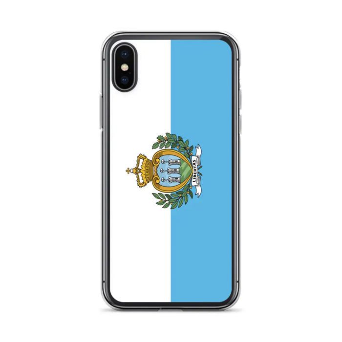 Coque Téléphone – Drapeau Saint-Marin – Compatible iPhone X – Étui Souple – Résistant Et Antichoc - Silicone - Pixelforma