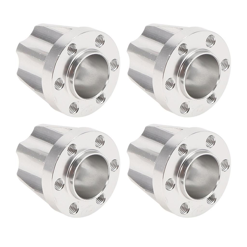 4pcs 1.9inch Aluminum Alloy Silver Wheel Hex Hub Fit for SCX10 1 10 RC Car Model20mm